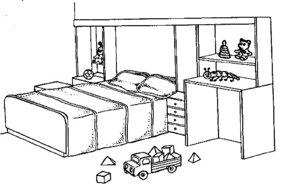 Раскраска детской комнаты
