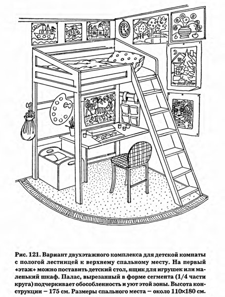 Раскраска двухэтажная кровать