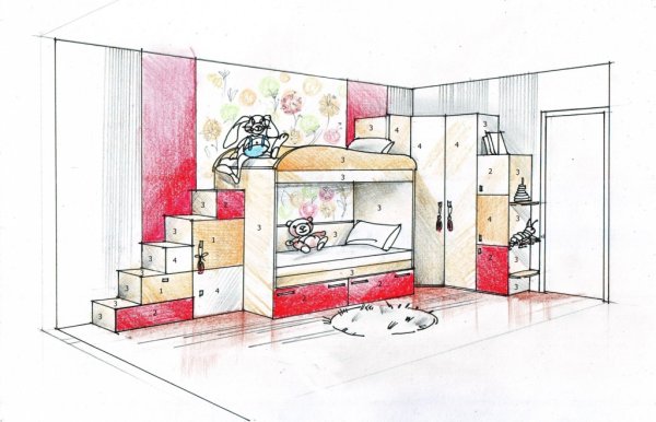 Эскизы детских комнат