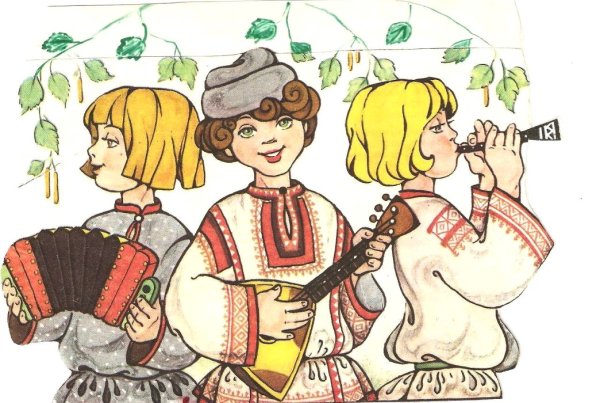 Иллюстрации для детей в русских нарядных костюмах