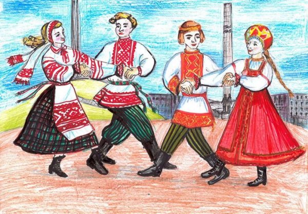 Раскраска "народные костюмы"