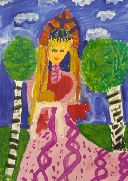 Русский народный костюм раскраска