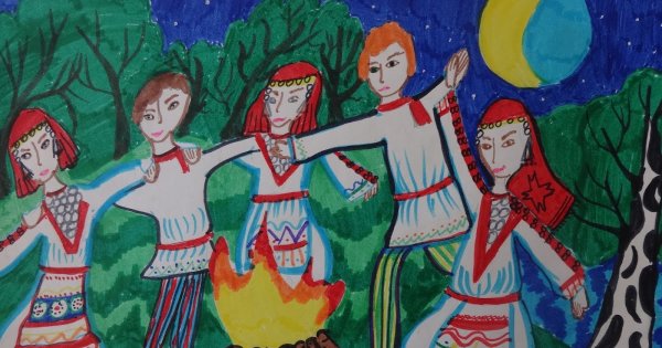 Русский народный костюм раскраска