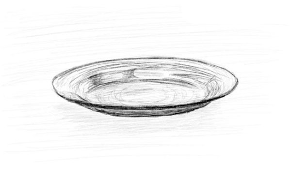 Тарелка карандашом