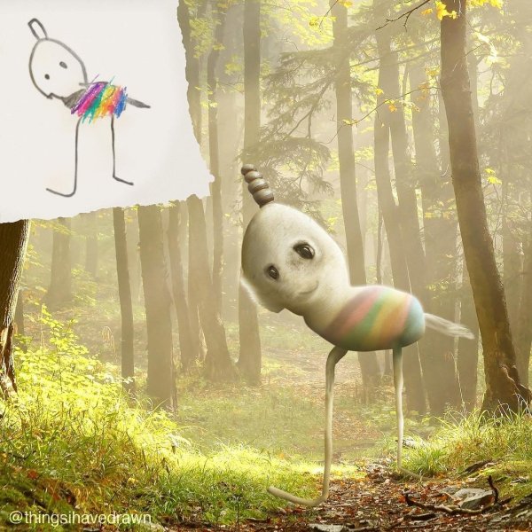 Детские рисунки в реальной жизни