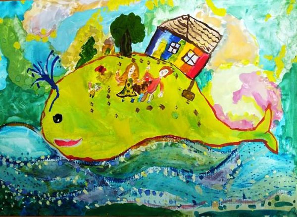 Рисование чудо рыба