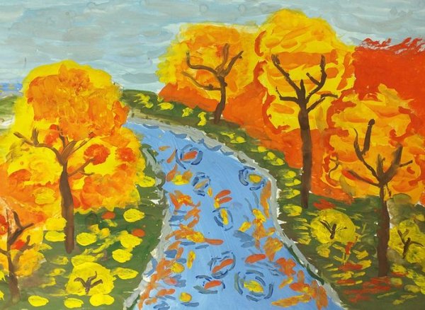 Осенний Вернисаж рисунки красками