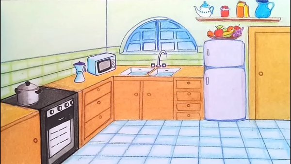 Kitchen рисунок для детей
