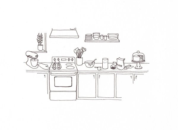 Кухня раскраска для детей