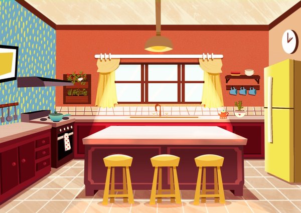 Интерьер кухни мультяшный