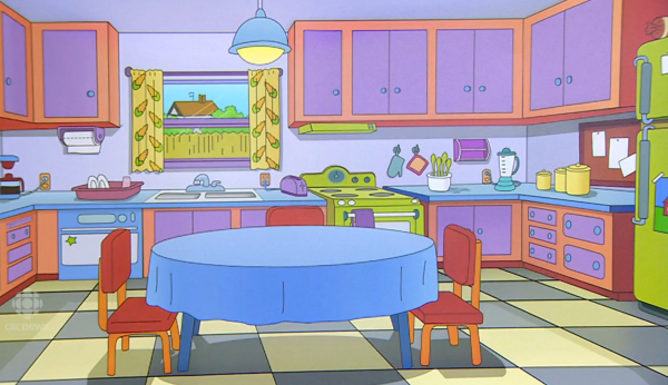 Раскраска кухня с мебелью