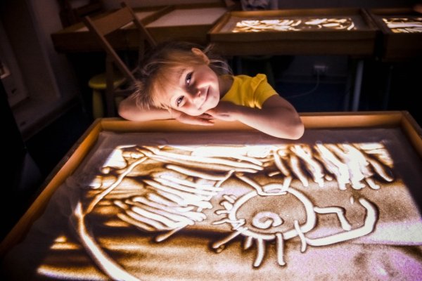 Рисование песком для детей