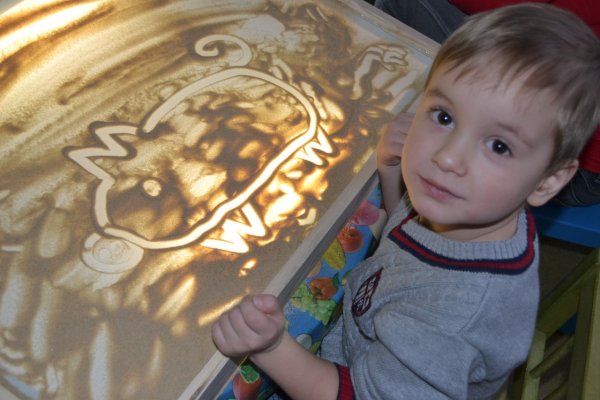 Рисование песком для детей