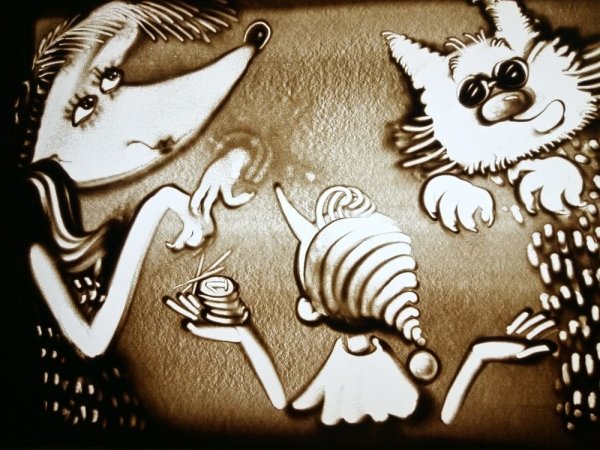 Рисование песком для детей