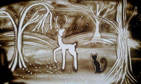 Рисование песком