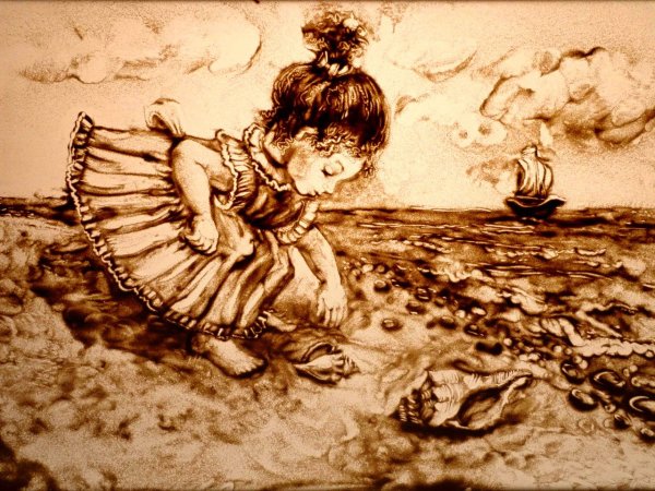 Рисование песком Рождество