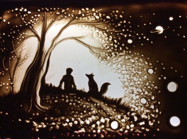 Рисование песком для детей