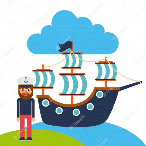 Корабль с матросами макет