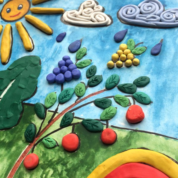 Панно из пластилина для детей