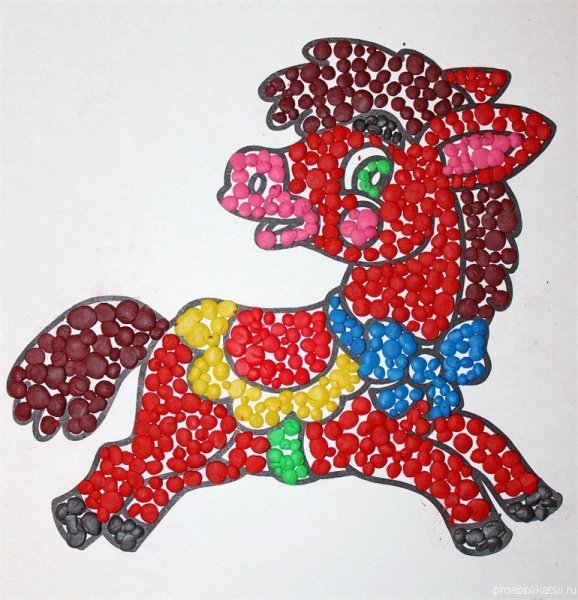 Аппликация пластилином