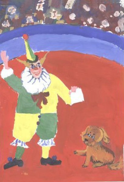 Каштанка в цирке иллюстрации