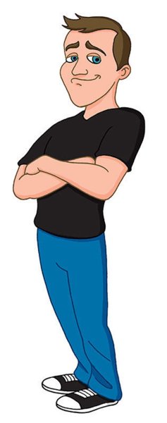 Мультяшный мужчина в костюме