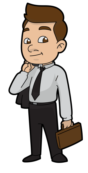 Мультяшный человек в костюме