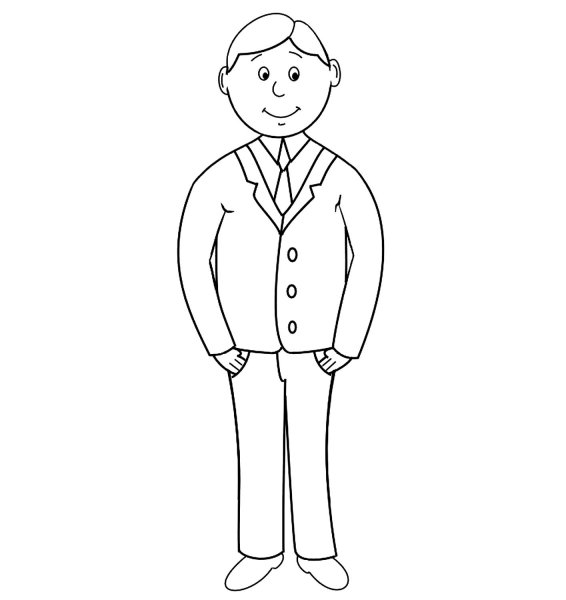 Мужчина раскраска для детей