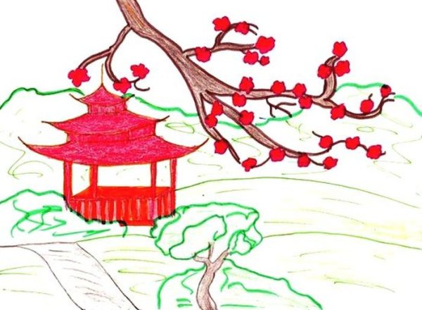 Рисование с детьми Япония