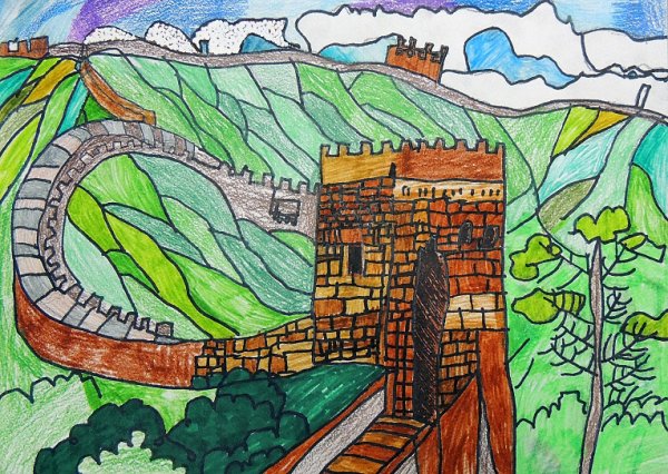 Детский рисунок китайской стены