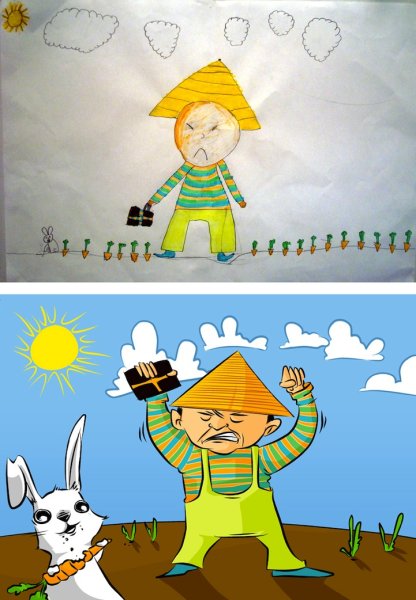 Детские рисунки перерисованные взрослыми