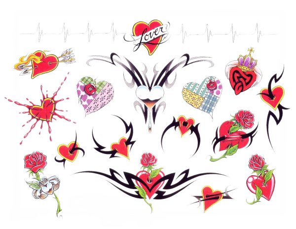 Сердце тату для детей