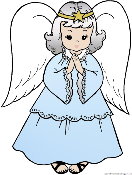Рождественский ангел раскраска