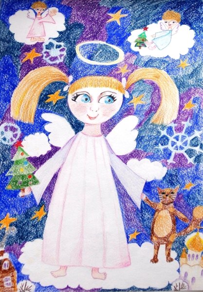 Рисование Рождественского ангела