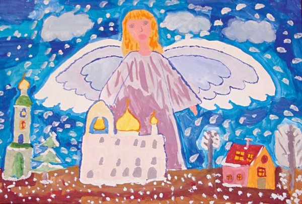 Детский рисунок ангела