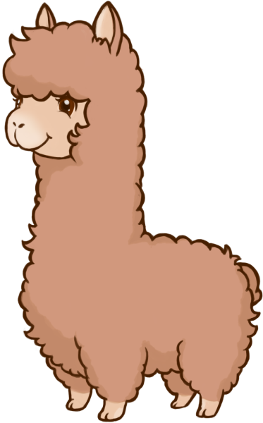 Лама розовая мультяшная