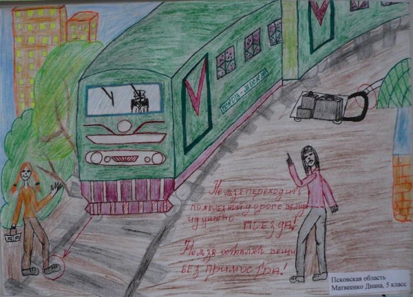 Вокзал детские рисунки