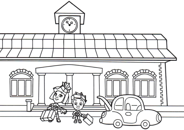 Детская железная дорога нарисовать