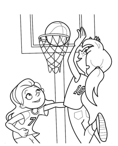 Раскраска игра в баскетбол