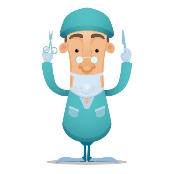 Хирург на прозрачном фоне