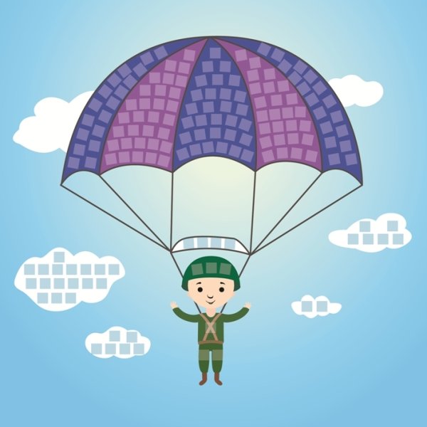 Парашют раскраска для детей