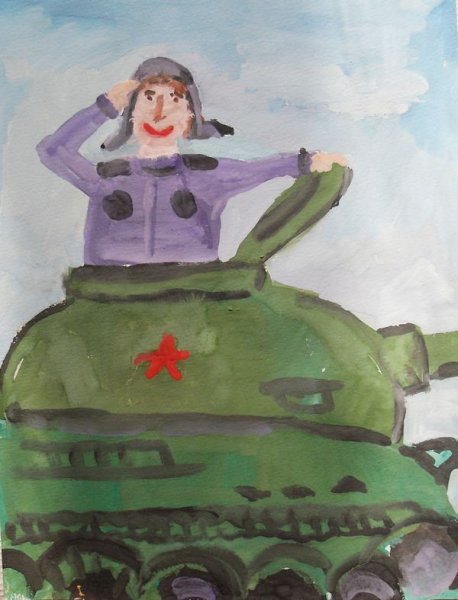 Рисование танкист для детей