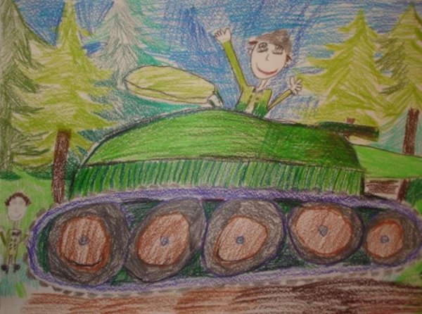 Рисование танкист для детей