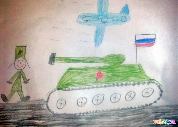 Танк рисунок детский