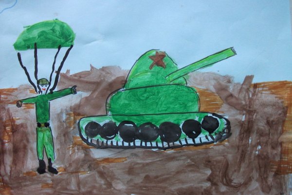 Детские рисунки к 23 февраля