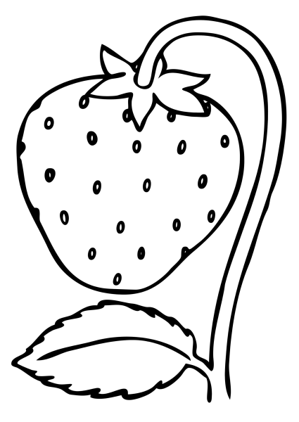 Куст клубники акварель