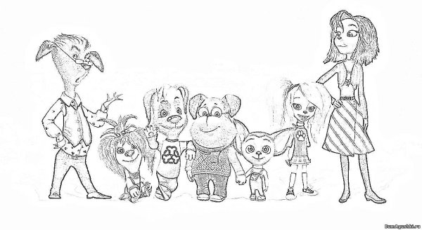 Раскраски для девочек Барбоскины семья