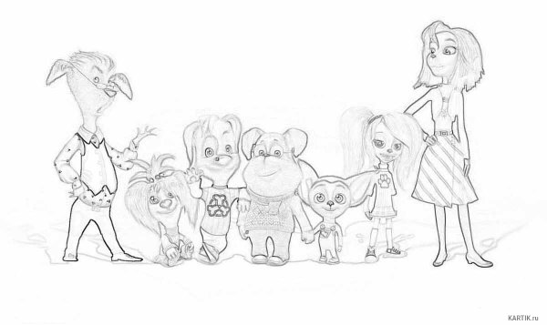 Раскраска Барбоскины вся семья