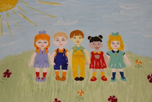Рисование на тему дети в группе