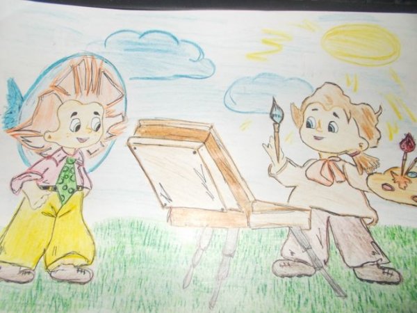 Детские рисунки Незнайка и его друзья